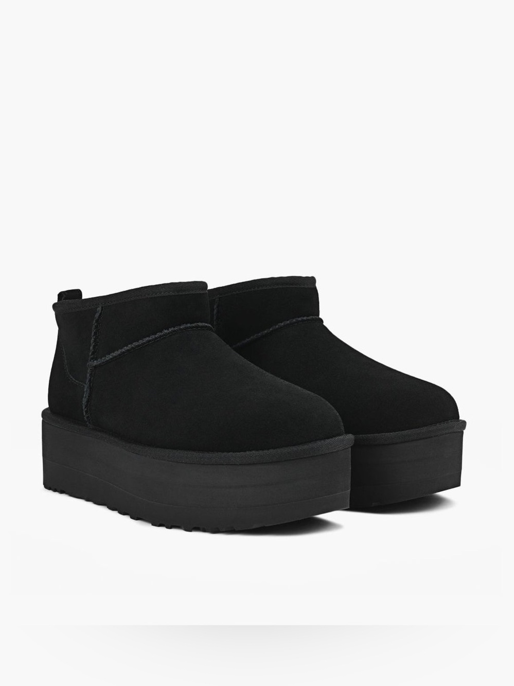 UGG Classic Ultra Mini Platform Boots – Black Leather